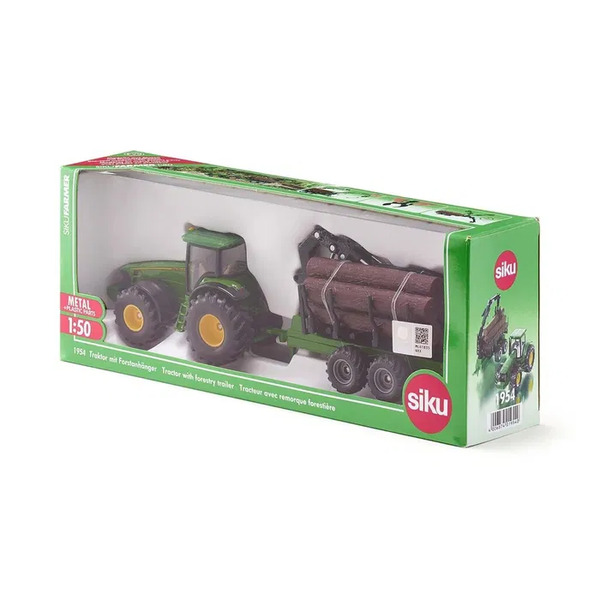 Siku 1:50 Tractor With Forestry Trailer