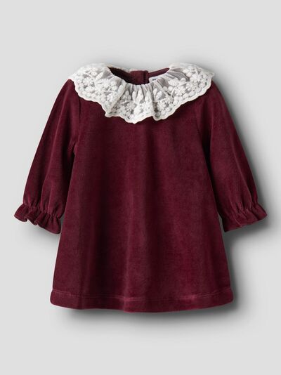 NMFROXY LS VEL DRESS BURGUNDY - Name It