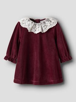 NBFROXY LS VEL DRESS BURGUNDY - Name It