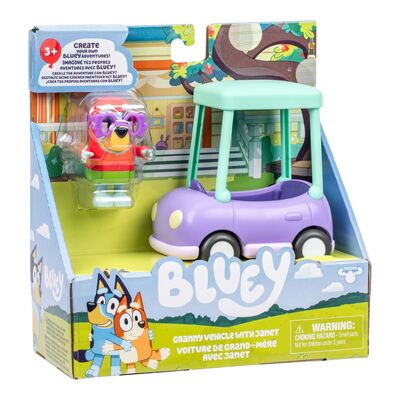 Bluey, Kjøretøy med figur - Granny vehicle with janet Granny vehicle - Leiker