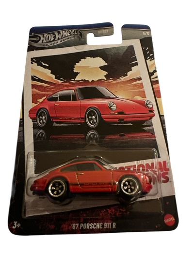 Hot Wheels Silver Vintage Racing 1:64 ‘67 Porsche 911 R 67 porsche 911 r - basic rød - Hot Wheels