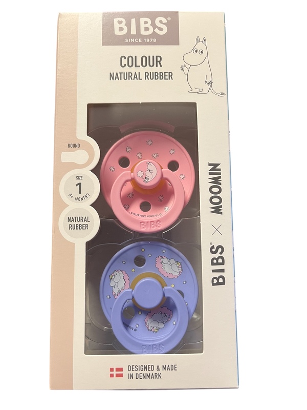 BIBS x MOOMIN COLOUR 2 PACK SIZE 1( 0MND+) NATURAL RUBBER 
