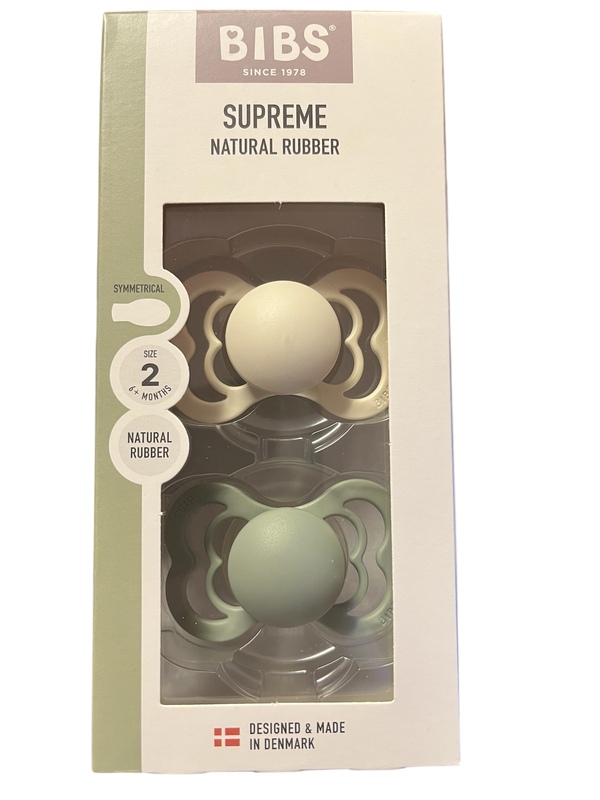 BIBS SUPREME 2 PACK SIZE 2 ( 6 MND+) NATURAL RUBBER