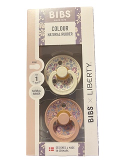 BIBS LIBERTY COLOUR 2 PACK ELOISE SIZE 1 (0 mnd+) NATURAL RUBBER Eloise Blush Mix - Bibs
