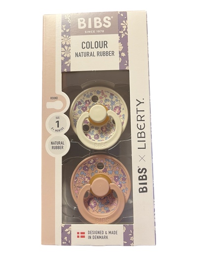 BIBS LIBERTY COLOUR 2 PACK ELOISE SIZE 1 (0 mnd+) NATURAL RUBBER Eloise Blush Mix - Bibs