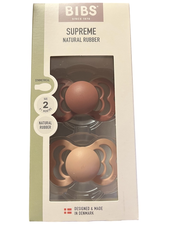 BIBS SUPREME 2 PACK SIZE 2 (6MND+) NATURAL RUBBER
