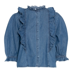 Denim topp ruffle Denim - RAH Oslo