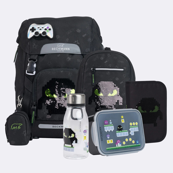 Beckmann Classic skolesekk sett, Pixel - levering februar - NYHEIT 2026