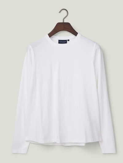 Micaela langermet t-skjorte, hvit Hvit - Lexington