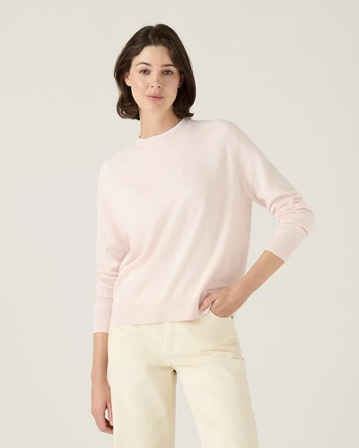 Genser i kashmirblanding m/raglan  Light Pink - Lexington