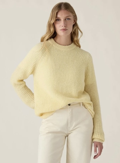 Alpakka blend raglan genser, gul YELLOW - Lexington