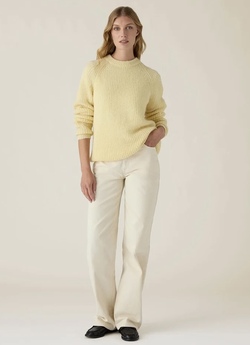 Alpakka blend raglan genser, gul YELLOW - Lexington