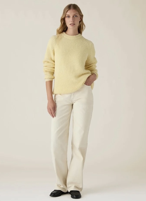 Alpakka blend raglan genser, gul