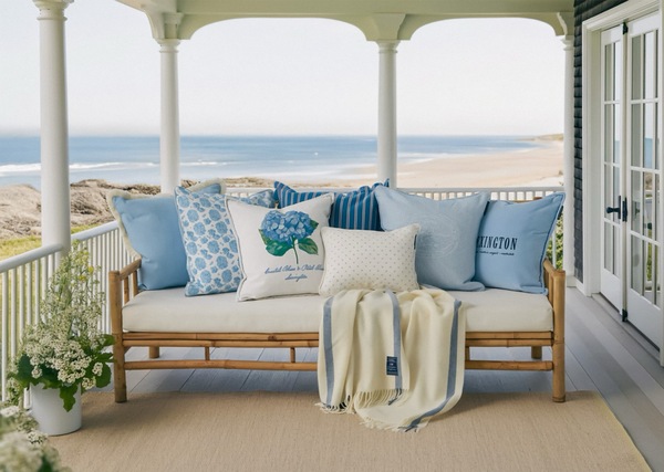 Blomsterbrodert Putetrekk i Linblanding