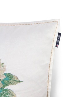 Blomsterbrodert Putetrekk i Linblanding Hvit - Lexington
