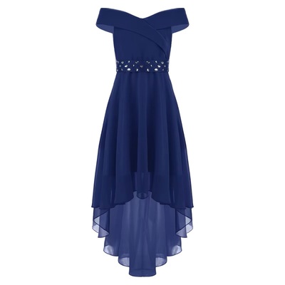 Sweatheart Off-shoulder Kjole Marine - Guttogpike