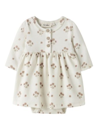 NBFLAYO SIF LS BODY DRESS LIL ATELIER Coconut Milk FLOWER PINK - LIL`ATELIER