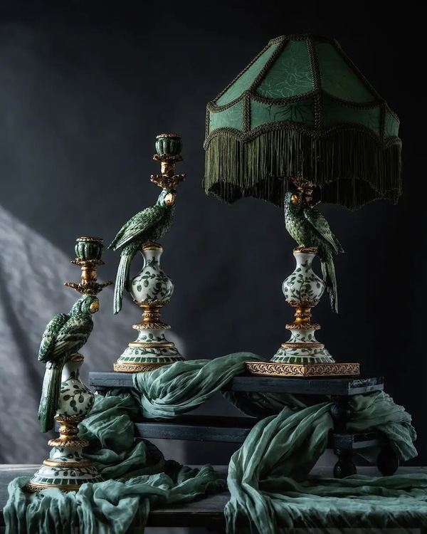 Bordlampe - Papegøye m/Skjerm