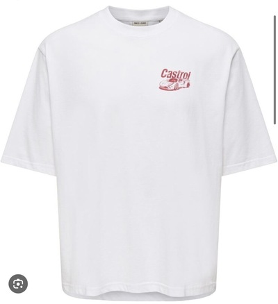 OSJCASTROL RACING SS T-SHIRT BRIGHT WHITE - Only and sons