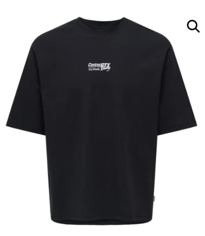 OSJCASTROL RACING SS T-SHIRT Jet Black - Only and sons
