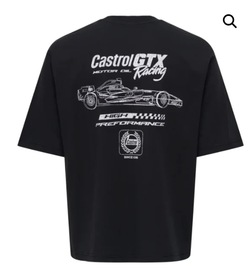 OSJCASTROL RACING SS T-SHIRT Jet Black - Only and sons
