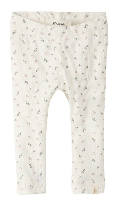 NBFGAGO SLIM LEGGING LIL ATELIER Coconut Milk SMALL FLOWER - LIL`ATELIER