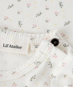 NBFGAGO LS SLIM BODY LIL ATELIER Coconut Milk SMALL FLOWER - LIL`ATELIER