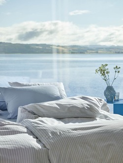 Tor Ekstra Fin Bomull Sengesett - Dempet Blå Dempet Blå - Høie of Scandinavia 