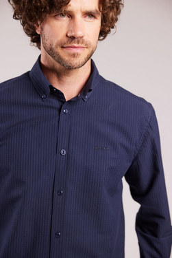 Seersucker BD Shirt Navy  navy - Sebago