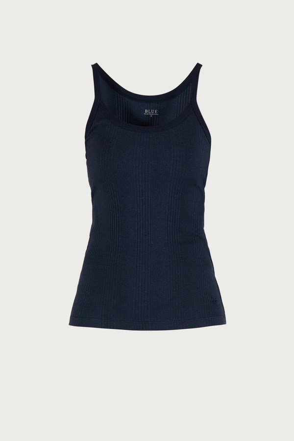 Blue Leslie Rib Tank Top