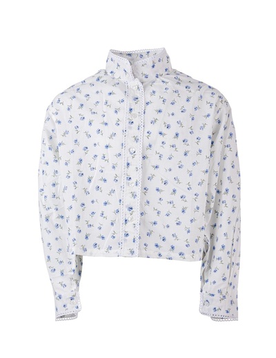 Elly blomstret Festdrakt skjorte Blå blomstret - Salto