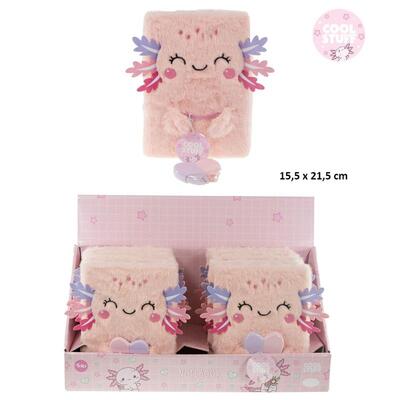 NOTISBOK AXOLOTL M/TUSJ TINKA COOL STUFF Rosa - PAPIRKOMPANIET