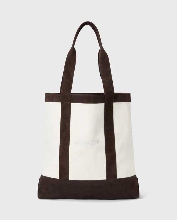 Contrast Suede Canvas Shopper
