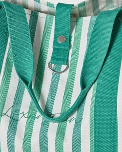Strandveske i Økologisk Bomull med Sildebensmønster, Grønn Multistripe ikke relevant - Lexington