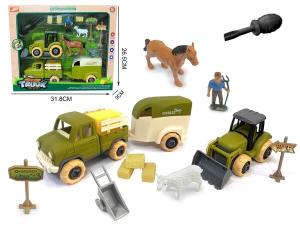 BONDEGÅRDSETT M/KJØRETØY OG FIGURER