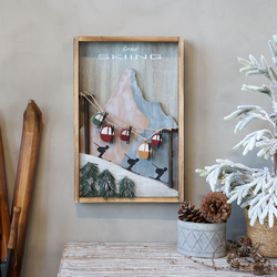 Vintage-bilde med skiheiser None - Hyttestil