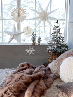 Pledd i imitert skinn. Chokolade Chokolade - Hyttestil