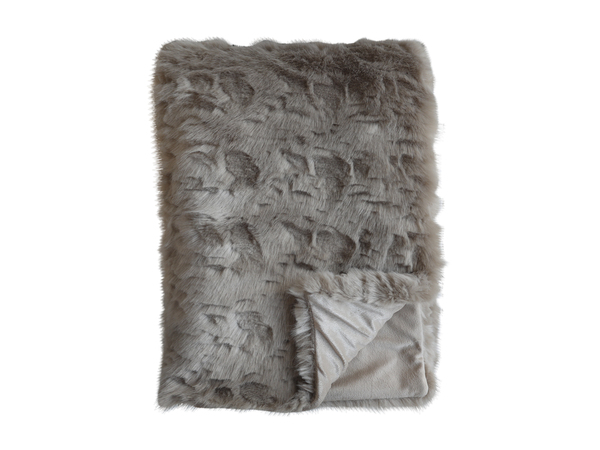 Pledd i imitert skinn. Chokolade