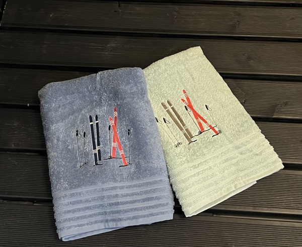 Håndkle med skimotiv Vintage