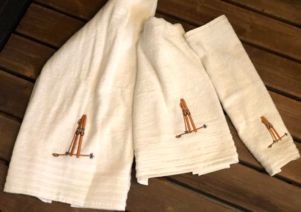 Håndkle med skimotiv Vintage