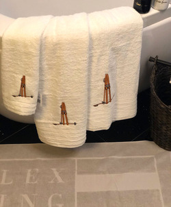 Håndkle med skimotiv Vintage Creme - Hyttestil