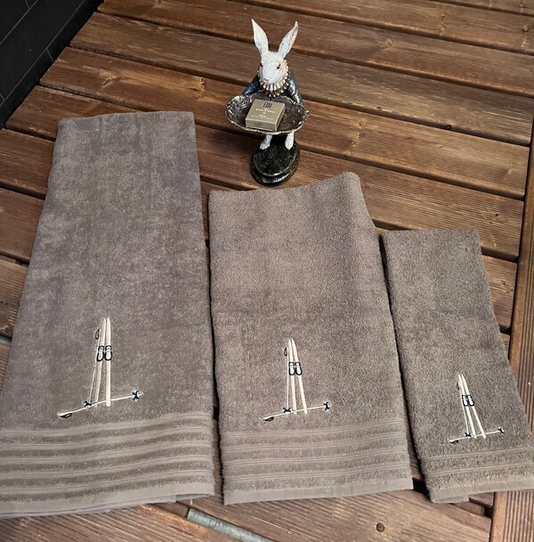 Håndkle med skimotiv Vintage