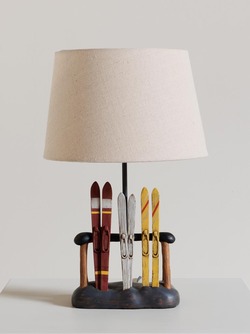 Bordlampe med ski inkl skjerm Beige - Hyttestil