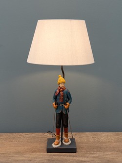 Bordlampe Vintage mann med truger. Med skjerm None - Hyttestil