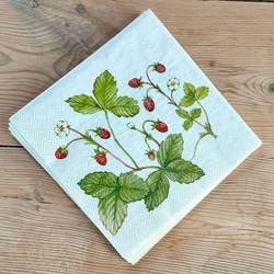 Serviett - Jordbær 33x33cm, 20stk ikke relevant - UND Signature 