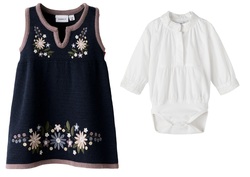 Baby strikket festdrakt 26  marine - Name It