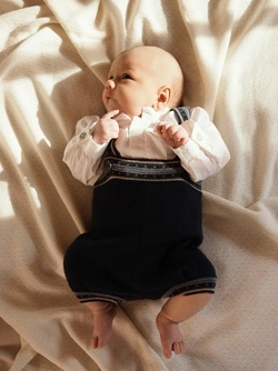 Festdrakt strikk baby gutt 26  marine - Name It