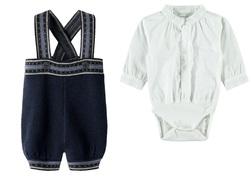 Festdrakt strikk baby gutt 26  marine - Name It