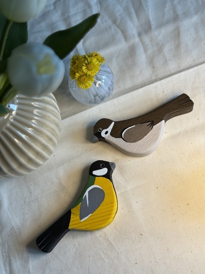 Trefigurer - fugler Brun - Asrkunst