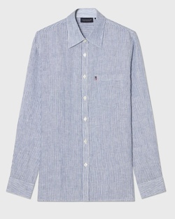 Klassisk linskjorte blå/hvit stripet Blue/White Stripe - Lexington